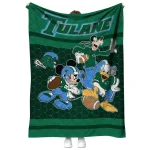 tulane green wave disney football green quilt blanket best selling