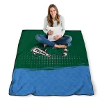 tulane green wave dot illusion green quilt blanket best selling