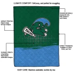 tulane green wave dot illusion green quilt blanket best selling