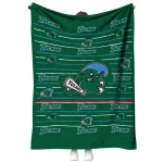 tulane green wave handdrawn stripes green quilt blanket best selling