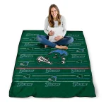 tulane green wave handdrawn stripes green quilt blanket best selling