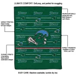 tulane green wave handdrawn stripes green quilt blanket best selling