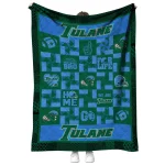tulane green wave helmet heart green quilt blanket best selling