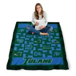 tulane green wave helmet heart green quilt blanket best selling