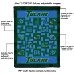 tulane green wave helmet heart green quilt blanket best selling