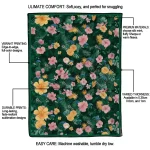 tulane green wave hibiscus foliage green quilt blanket best selling