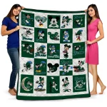 Tulane Green Wave Mickey Mouse Motif Green White Quilt Blanket 1 tulane green wave mickey mouse motif green white quilt blanket best selling