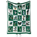 tulane green wave mickey mouse motif green white quilt blanket best selling