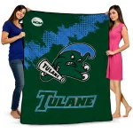 tulane green wave paint trail green quilt blanket best selling