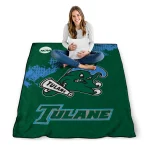 tulane green wave paint trail green quilt blanket best selling