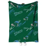 tulane green wave sketch lines green quilt blanket best selling