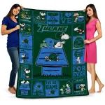 tulane green wave snoopy love green quilt blanket best selling