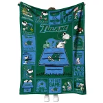 tulane green wave snoopy love green quilt blanket best selling