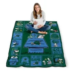 tulane green wave snoopy love green quilt blanket best selling