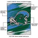tulane green wave wild lines green white quilt blanket best selling