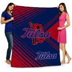 tulsa golden hurricane arrow layers blue quilt blanket best selling