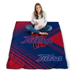 tulsa golden hurricane arrow layers blue quilt blanket best selling