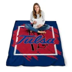 tulsa golden hurricane block border blue quilt blanket best selling