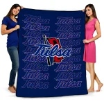 tulsa golden hurricane bold red blue quilt blanket best selling