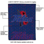 tulsa golden hurricane brick grid blue quilt blanket best selling