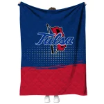tulsa golden hurricane dot illusion blue quilt blanket best selling