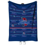 tulsa golden hurricane handdrawn stripes blue quilt blanket best selling