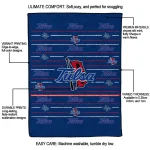 tulsa golden hurricane handdrawn stripes blue quilt blanket best selling