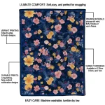 tulsa golden hurricane hibiscus foliage blue quilt blanket best selling