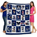 tulsa golden hurricane mickey mouse motif blue white quilt blanket best selling