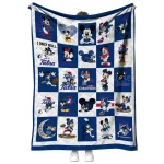 tulsa golden hurricane mickey mouse motif blue white quilt blanket best selling