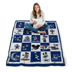 tulsa golden hurricane mickey mouse motif blue white quilt blanket best selling