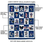 tulsa golden hurricane mickey mouse motif blue white quilt blanket best selling