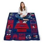 tulsa golden hurricane snoopy love blue quilt blanket best selling