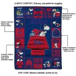 tulsa golden hurricane snoopy love blue quilt blanket best selling