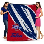 tulsa golden hurricane stroke art blue white quilt blanket best selling