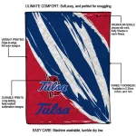 tulsa golden hurricane stroke art blue white quilt blanket best selling