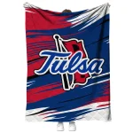 tulsa golden hurricane wild lines blue white quilt blanket best selling