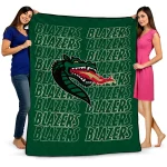 UAB Blazers Bold Red Green Quilt Blanket 1 uab blazers bold red green quilt blanket best selling