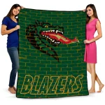 uab blazers brick grid green quilt blanket best selling