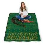 uab blazers brick grid green quilt blanket best selling