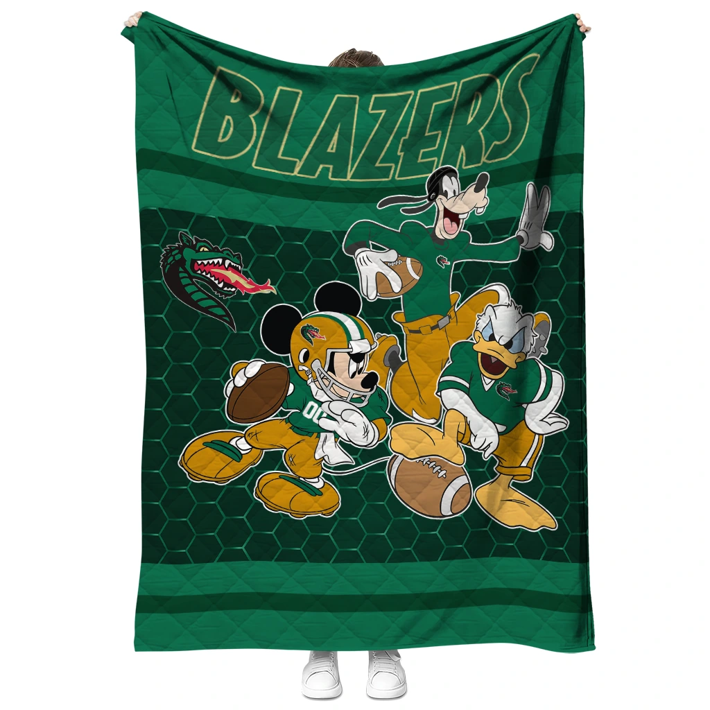 uab blazers disney football green quilt blanket fashion forward uab blazers disney football green quilt blanket fashion forward