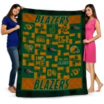 uab blazers helmet heart green quilt blanket best selling