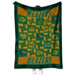 uab blazers helmet heart green quilt blanket best selling