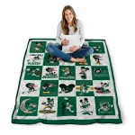 uab blazers mickey mouse motif green white quilt blanket best selling