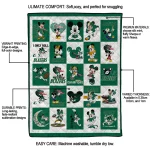 uab blazers mickey mouse motif green white quilt blanket best selling