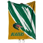 uab blazers stroke art green white quilt blanket best selling