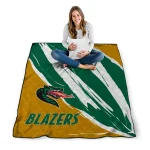 uab blazers stroke art green white quilt blanket best selling