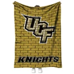 ucf knights brick grid gold quilt blanket best selling