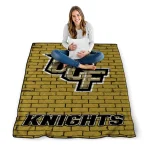 ucf knights brick grid gold quilt blanket best selling
