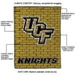 ucf knights brick grid gold quilt blanket best selling
